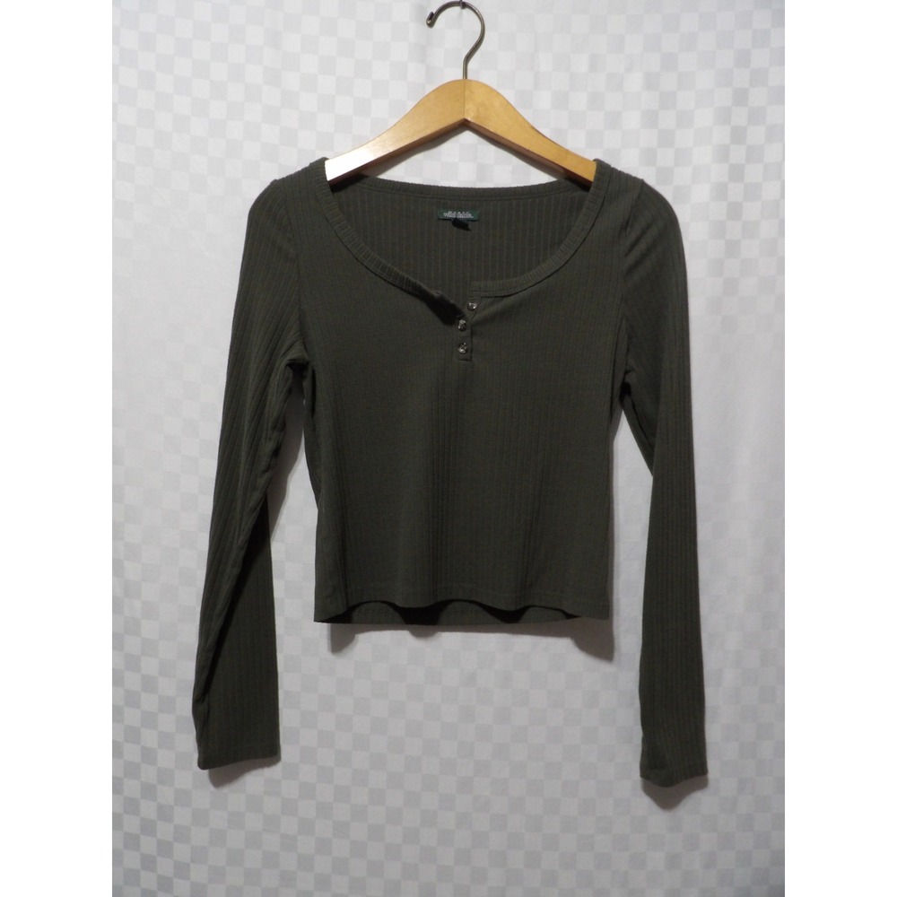 WILD FABLE Ribbed Long Sleeve Crop Top | S